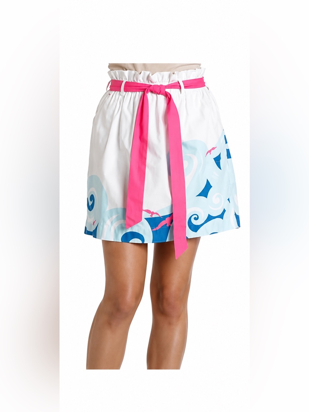 Lilly Pulitzer Skirt White Avery Ride the Wave Seagulls Size M